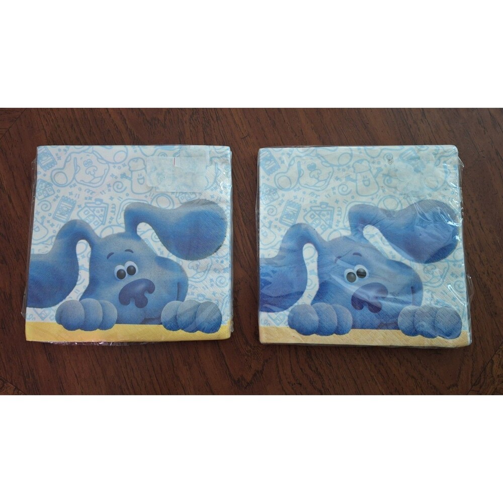 BLUES CLUES & YOU Paper Napkins Larger 6.5"x6.5" Birthday Party 12 Ply-2 Packs!